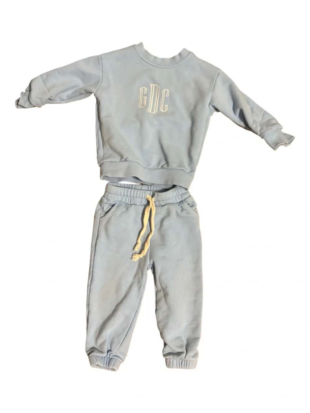 Monogrammed “GDC” Blue Sweatshirt & Pants Set Boys Size 18-24M Two Piece
